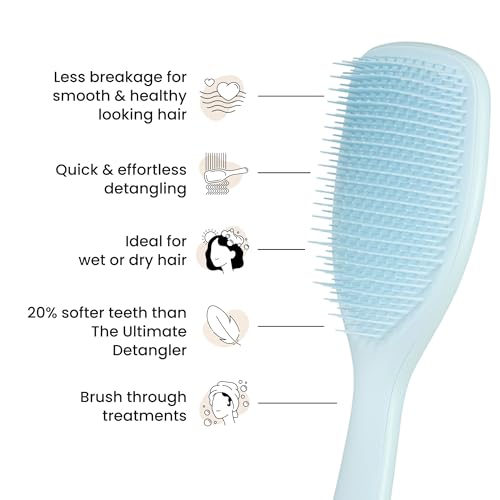 Tangle Teezer Fine Ultimate Detangler Brush, Dry & Wet Hair Brush to Detangle & Reduce Breakage for Fine Hair Types, Large, Seafoam Blue