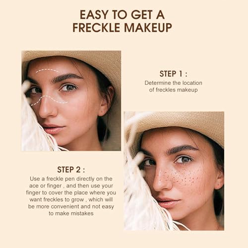 Freckle Pen for Face Waterproof Long Lasting - Natural Faux Freckles Makeup Pen with Precision Tip, Vegan and Cruelty Free, Light Brown for Daily Use and Special Occasions