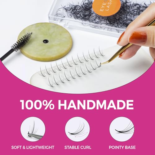 Eyesy Lash 500 Wispy Lash Extensions 5D 0.07 Size 12mm Curl D & Lady Black Glue Black Eyelash Glue 5ml (PROFESSIONAL USE ONLY)