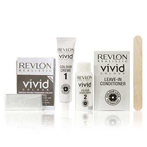 Revlon Realistic Vivid Colour Protein Infused Permanent Color Hair Dye with Color Lock Technology, Jet Black 110ml