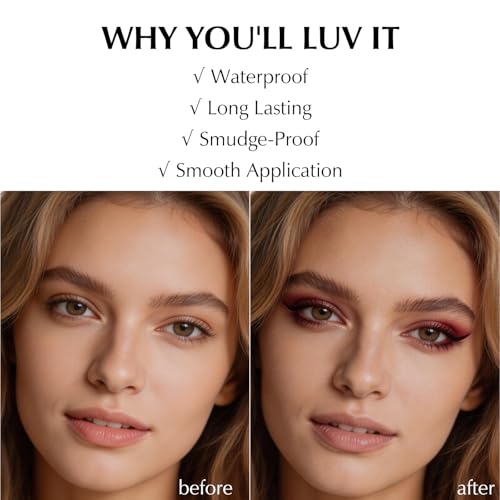 Burgundy Plum Eyeliner Pencil Waterproof Smudge-Proof 2-Pack