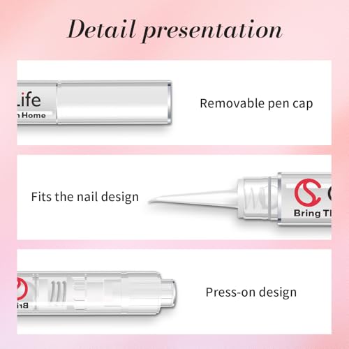 CurvLife 3-in-1 Press On Nail Glue Remover Pen - Acetone Free, 2 Pack
