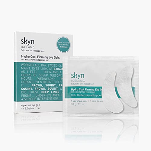 skyn ICELAND Hydro Cool Firming Eye Gels: Under-Eye Gel Patches to Firm, Tone and De-Puff Under-Eye Skin, 8 Pairs