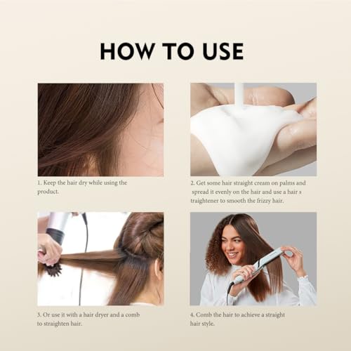 Gowwim Hair Straightener Cream - Keratin Treatment, 72H Frizz Control