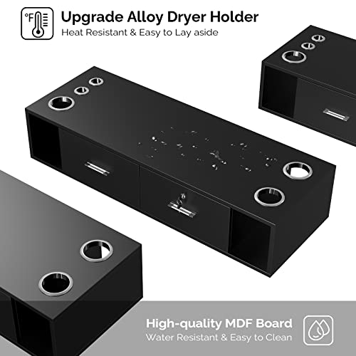 OmySalon Wall Mount Styling Station with 5 Dryer Holders