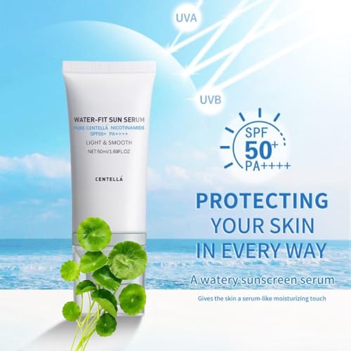 2 Pcs Centella Sunscreen,Lightweight HydratingSPF50 Centella Sunscreen for All Skin Type and UV Defense.