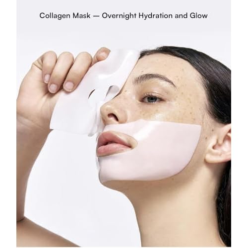 INIA Bio-Collagen Face Mask with Hyaluronic Acid ? Deep Hydrating & Firming Hydrogel Mask for Skin Elasticity & Pore Minimizing ? 4 Pack