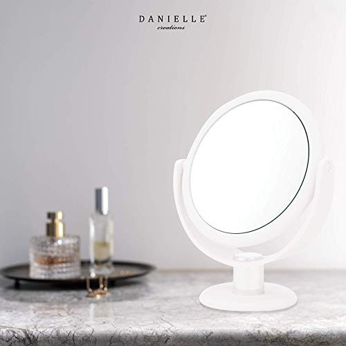 Danielle 10X Soft Touch Round Vanity Mirror, White (Pack of 2)