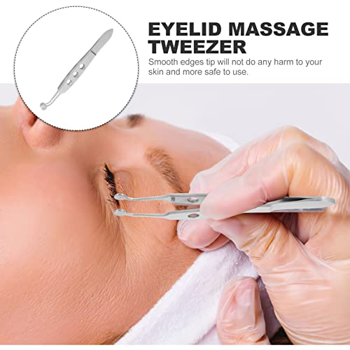 iplusmile Meibomian Gland Expressor Tweezers Stainless Steel Eyelid Massage Tool for Dry Eye Relief with Precision Tip 4.13 Inch Eye Gland Treatment Instrument