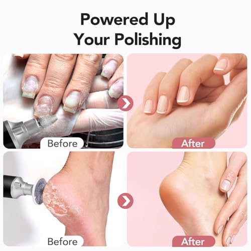 Electric Nail Drill File - 15 Speed Cordless Pedicure Set for Home Use