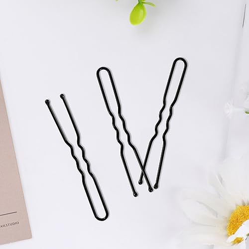 U Shaped Hair Pins - 100PCS Black Hairpins for Women & Kids, 2.4 Inch Hair Accessories with Storage Box - Hairdressing & Styling