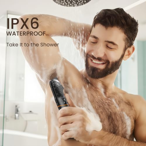 MAXGROOM Waterproof Body & Pubic Hair Trimmer for Men - Black