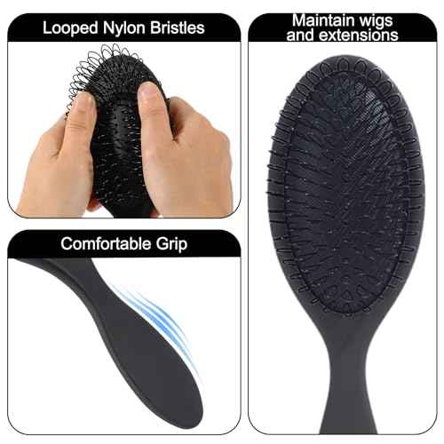 Wig Brushes for Synthetic Hair Wig Comb Set 3 Row Wire Brush Hair Extension Wire Loop 3 PCS
