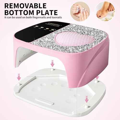 LIMEGIRL UV LED Nail Lamp Kit for Gel Polish Professional Fast Curing Pink Dryer Light Set with 4 Timer Settings Cordless Rechargeable Nail Art Cure Machine for Manicure Pedicure at Home and Salon