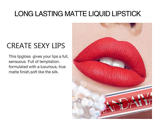 6-Piece Nude Matte Liquid Lipstick Set, Waterproof 24H
