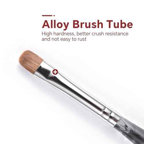 Kolinsky Sable Nail Brush French Nail Brush 2 Way Professional Gel Acrylic Nail Art Brush with Stirring Rod for French Manicure Cuticle Clean Up Nail Art Design Brush (10#)