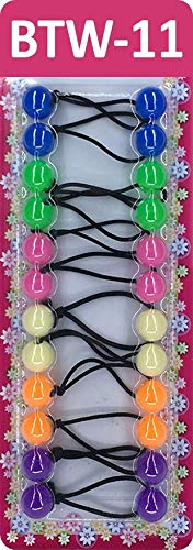 Tara Girls Twinbead Multi Cute Design Ponytail Elastics Selection Medium size (BTW-11)