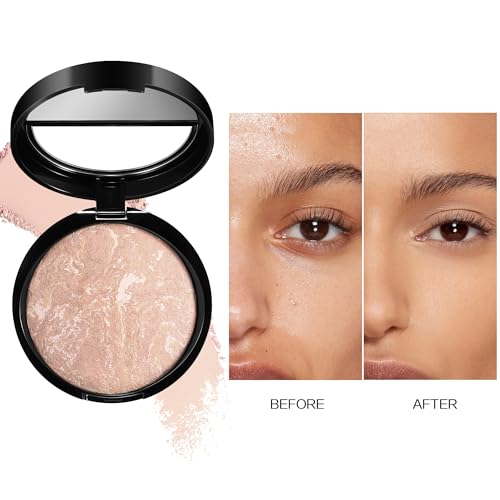 AKARY Baked Powder Foundation, Oil Control Correcting Buildable Light