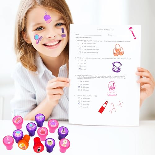 36PCS Spa Party Favors - 24PCS Temporary Tattoos & 12PCS Stamps - Ideal Makeup Sleepover Salon Themed Birthday Card Decorations Supplies Goodie Bag Cute Rewards for Boys Girls Classroom Gifts Prizes