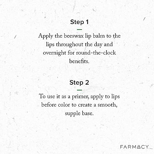 Farmacy Beeswax Lip Balm - Honey Butter Moisturizing Lip Care Enriched with Cupua?u & Cocoa Butters, Proprietary Honey Blend and Vitamin E to Nourish, Soften & Heal (3.4g)