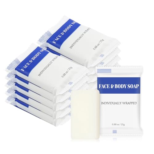 Travel Size Bars Soap in Bulk, Individually Wrapped Mini Small Body Hand and Face Soaps Toiletries Amenities for Hotel, Shelter/Homeless/Nursing Home/Charity/Motel/Guest Bathroom 0.88 oz (10 Pack)