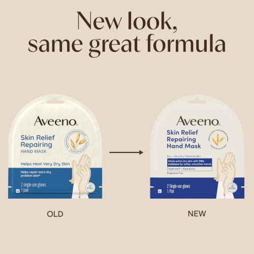 Unscented Aveeno Skin Relief Hand Mask Pair - Fragrance-Free, 1 Pack of 1