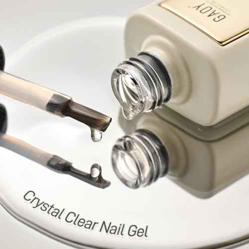 GAOY Clear Builder Base for Gel Nail Polish, 16ml Rubber Base Builder Gel, Nail Strengthener for Natural Nails, Soak Off Long Lasting UV Gel