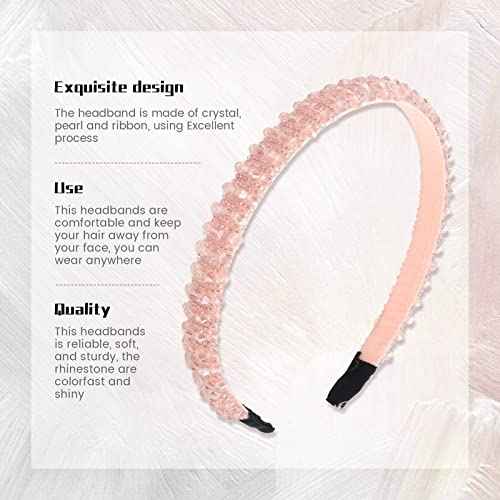 Lawie 8 Pack Baroque Hairbands Crystal Rhinestone Headband Beads Diamond Jeweled Sparkly Glitter Bling Padded Wide Headbands Cross Hair Bands Thick Hair Holder Accessories for Women Girls