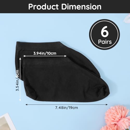Segbeauty 12 Pairs Black Moisturizing Cotton Sleep Socks for Cracked Heel Repair