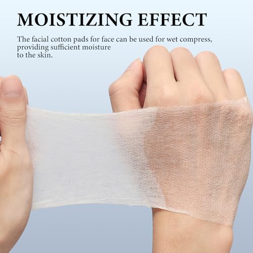 400Pcs Cotton Pads for Face, 4.72x3.93in Thin Facial Cotton Wipes, Stretchable Dry Toner Pads Soft Wipes for Womens, Makeup DIY Mask for Face