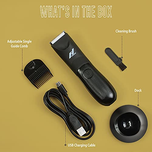 Fhuesion¢ç Manscape Trimmer for Men -IPX7 Waterproof Ball Trimmer w/Light & Ceramic Blade, Body Groomer for Pubic/Body/Groin Grooming, Electric Razor Shavers USB-C Charging, No Nicks, Gifts for Him