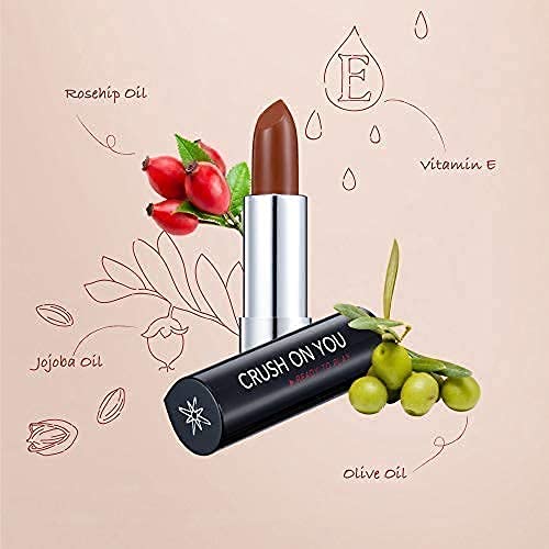 READY TO SHINE Matte Vegan Lipstick with Creamy Satin Finish, Dramatic, Sunset Strawberry Hue Lip Color -CRUSH ON YOU (303-I Still Believe)