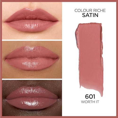 L¡¯Or?al Paris Colour Riche Satin Lipstick and Lip Liner Bundle, Worth It Lipstick & Au Naturale Liner, Pack of 2