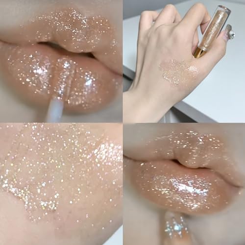 Shimmery Glitter Lip Gloss Set 5 Colors Hydrating Moisturizing
