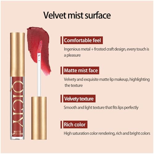 ADMD Velvet Matte Liquid Lipstick Set - 6 Shades, Long-Lasting & Hydrating