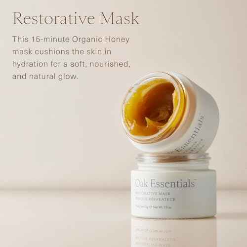 Oak Essentials Restorative Mask | Organic Honey Face Mask | Helps Hydrate, Calm & Nourish Dry, Irritation-Prone Skin, 1.9 Oz