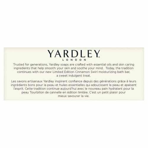 Yardley London Cinnamon Swirl Soap Bar 6 Pack, 4oz Each ? Limited Edition Infused with Cinnamon Leaf & Clove Bud Essential Oils, Moisturizing Bath Bar