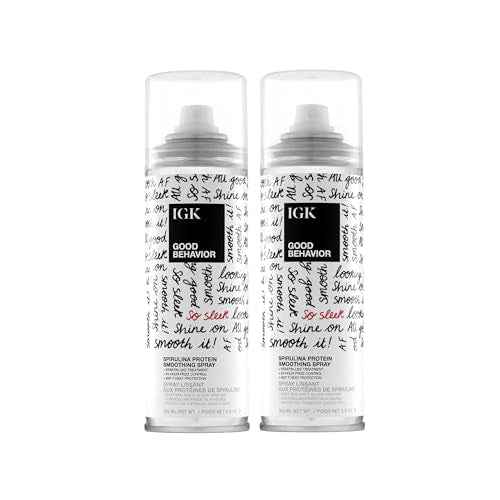 IGK GOOD BEHAVIOR Spirulina Protein Smoothing Spray | Keratin Like Treatment + Frizz Control + Heat Protectant | Vegan + Cruelty Free |