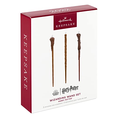 Hallmark Keepsake Christmas Ornament 2022, Harry Potter Wizarding Wands, Metal Set of 3