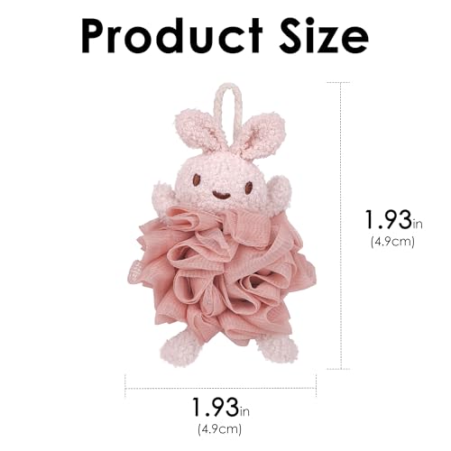 Bath Sponges,Animal Bath Sponges, Handmade Bath Flower Cute Rabbit, Bathing Balls,Exfoliating Back Scrubber, Bath Scrubber, Shower Scrubber, Body Scrubber(2Pcs Rabbit