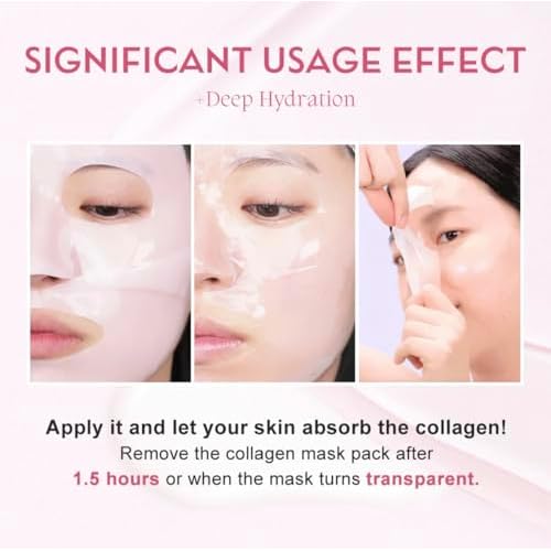 KOEC Deep Collagen PDRN Pink Gel Mask, Moisturizing Face Treatment with Niacinamide, Peptide Essence, Hydrolyzed Collagen, 36g