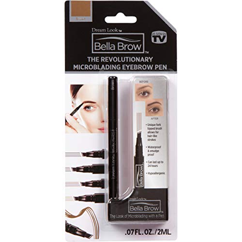 BELLA BROW By Dream Look, Microblading Eyebrow Pen with Precision Applicator (Double Pack - Ash Black) – As Seen On TV, Natural Looking, Smudge Proof, Waterproof, Long Lasting