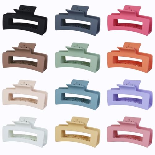 12 Piece Medium Hair Clips 3.5 Inch Square Claw Clips