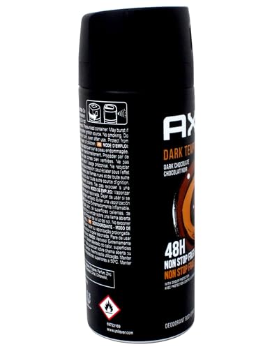 AXE Dark Temptation Body Spray for Men, 48H Odour Protection (4 oz, 2 Pack)