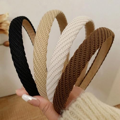 Knitted Headbands for Women, Non Slip Hair Accessories, 4 Pack