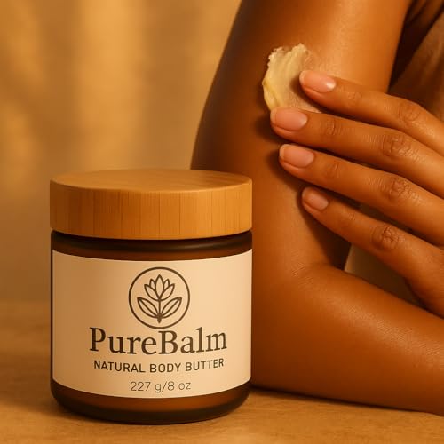 PureBalm¢â Natural Body Butter with Turmeric - Deep moisture for Dry Skin - Shea Butter, Coconut Oil & Palm Kernel Seed Oil - 8oz