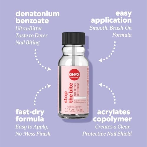 Onyx Professional Stop the Bite Nail Polish - Nail Biting Prevention Treatment 0.5 Fl Oz