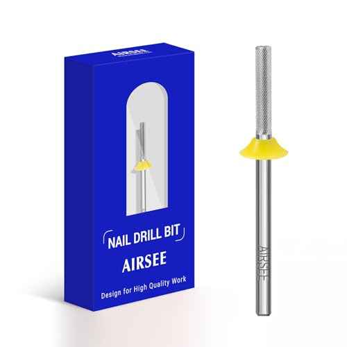 AIRSEE Safety Tungsten Carbide Acrylic Nail Drill Bit Electric Nail Drill File Head Tip for Dead Skin Cleaning Nail Bed File Cuticle Nail Prepare 3/32" 2 Way Needle Nail Buffer Bit XF