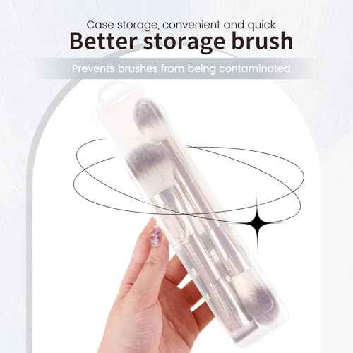 MAANGE Foundation Makeup Brushes, 2Pcs Double Ended Makeup Brush for Blending Liquid Powder Concealer Cream Blush Buffe (Gold)