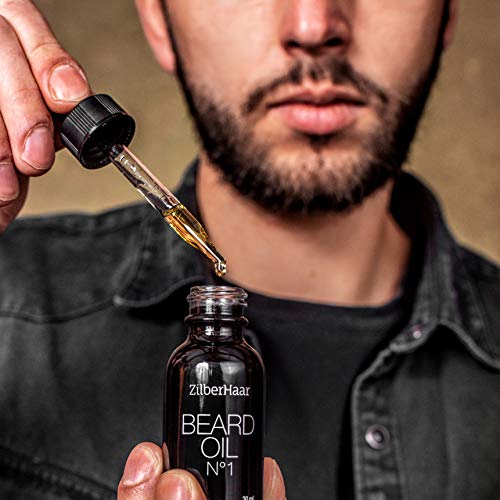 ZilberHaar Beard Oil ¢à1 - Pure, Organic Moroccan Argan and Jojoba Oil for Natural Beard Growth and Hydration - 1 oz - Free Beard Comb Gift